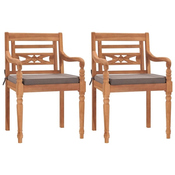 Juego comedor de jardín 3 pzas cojines gris oscuro madera teca Juego comedor de jardín 3 pzas cojines gris oscuro madera teca
