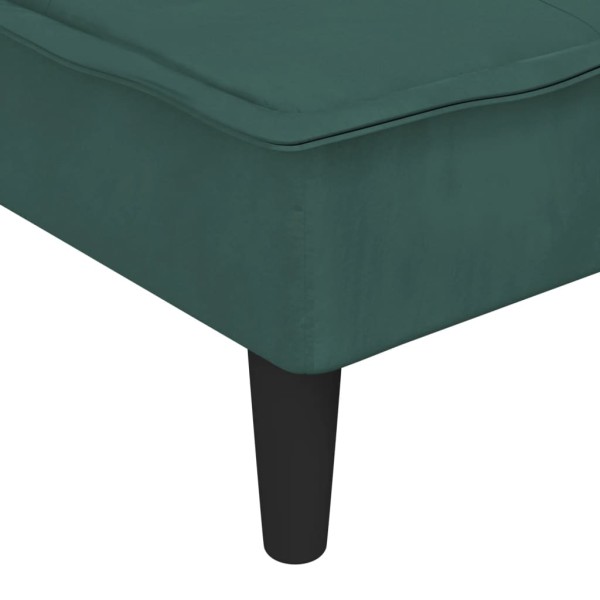 Sofá cama en forma de L terciopelo verde oscuro 255x140x70 cm Sofá cama en forma de L terciopelo verde oscuro 255x140x70 cm
