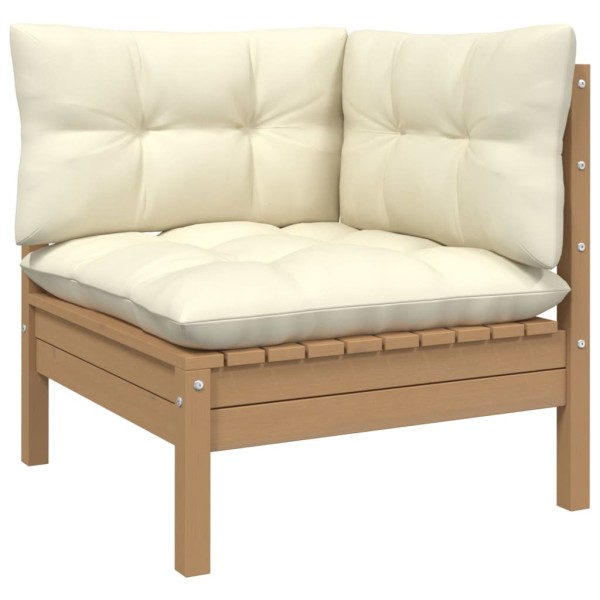 Muebles de jardín 13 piezas cojines madera de pino crema Muebles de jardín 13 piezas cojines madera de pino crema