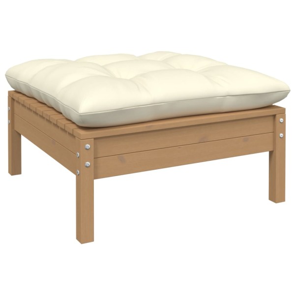 Muebles de jardín 13 piezas cojines madera de pino crema Muebles de jardín 13 piezas cojines madera de pino crema
