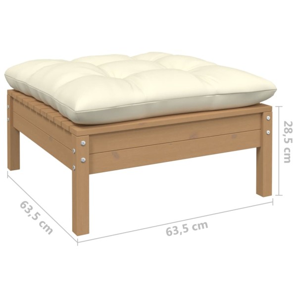 Muebles de jardín 13 piezas cojines madera de pino crema Muebles de jardín 13 piezas cojines madera de pino crema