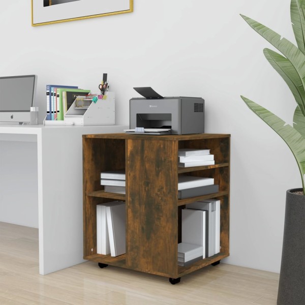 Armario ruedas madera contrachapada roble ahumado 60x53x72 cm Armario ruedas madera contrachapada roble ahumado 60x53x72 cm