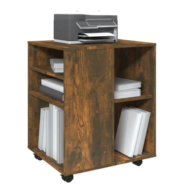 Armario ruedas madera contrachapada roble ahumado 60x53x72 cm Armario ruedas madera contrachapada roble ahumado 60x53x72 cm