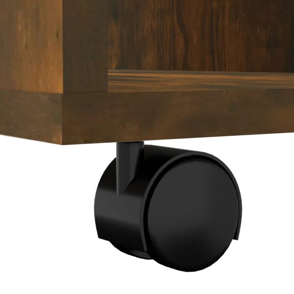 Armario ruedas madera contrachapada roble ahumado 60x53x72 cm Armario ruedas madera contrachapada roble ahumado 60x53x72 cm