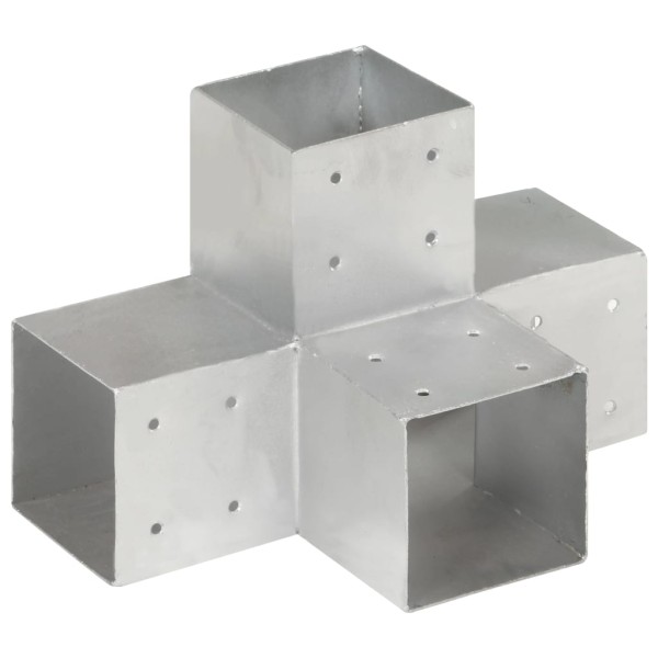 Conectores de postes en X 4 uds metal galvanizado 101x101 mm Conectores de postes en X 4 uds metal galvanizado 101x101 mm