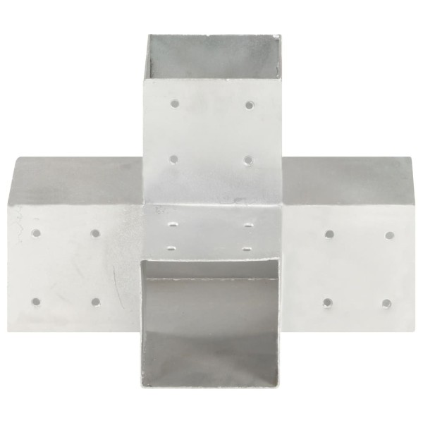 Conectores de postes en X 4 uds metal galvanizado 101x101 mm Conectores de postes en X 4 uds metal galvanizado 101x101 mm