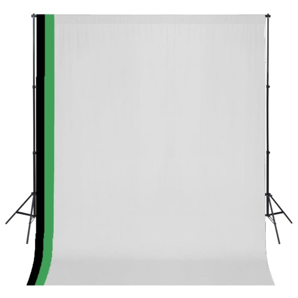 Kit estudio 3 telones fondo algodón estructura ajustable 3x3 m Kit estudio 3 telones fondo algodón estructura ajustable 3x3 m