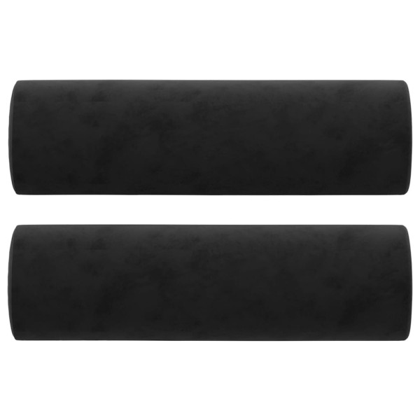 Sofá de 2 plazas con cojines terciopelo negro 140 cm Sofá de 2 plazas con cojines terciopelo negro 140 cm