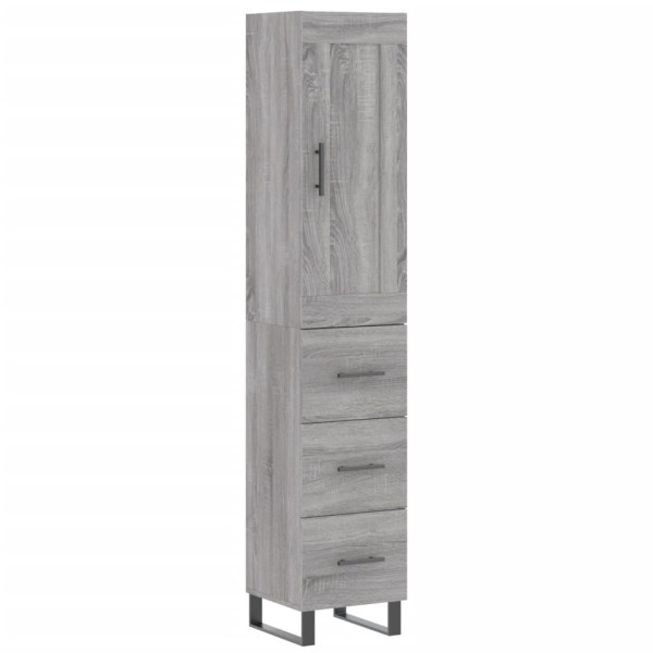 Aparador alto madera contrachapada gris Sonoma 34,5x34x180 cm