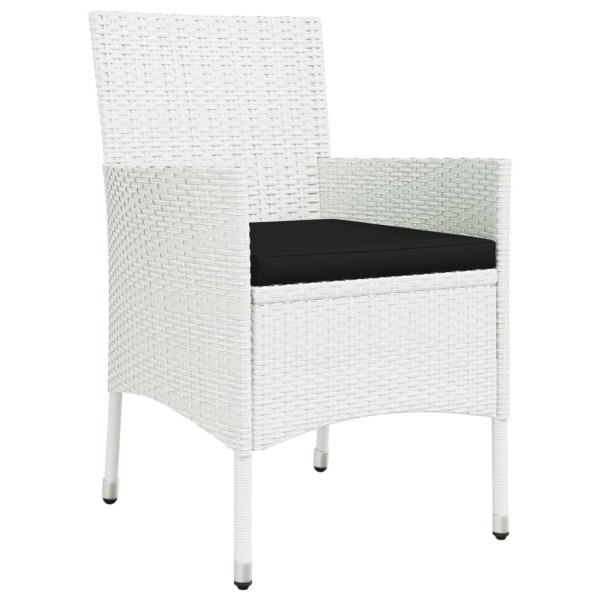 Set comedor de jardín 11 pzas y cojines ratán sintético blanco Set comedor de jardín 11 pzas y cojines ratán sintético blanco
