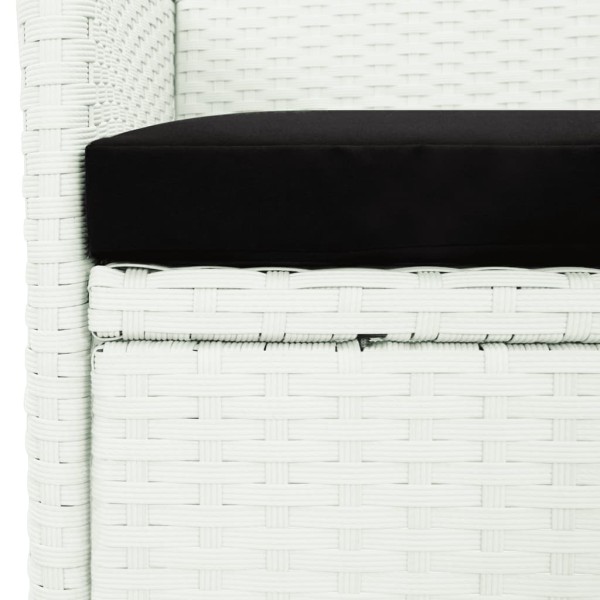 Set comedor de jardín 11 pzas y cojines ratán sintético blanco Set comedor de jardín 11 pzas y cojines ratán sintético blanco