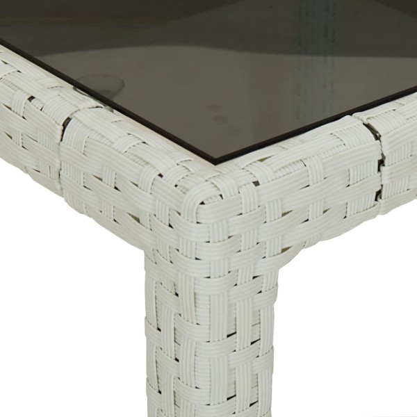 Set comedor de jardín 11 pzas y cojines ratán sintético blanco Set comedor de jardín 11 pzas y cojines ratán sintético blanco