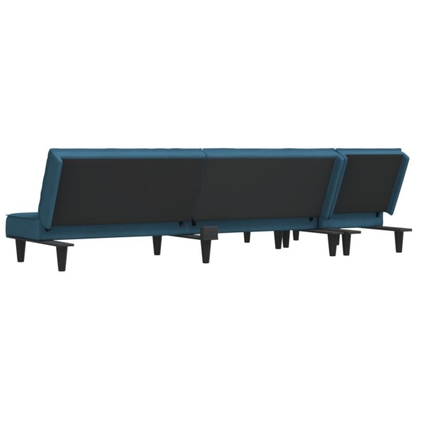 Sofá cama en forma de L terciopelo azul 255x140x70 cm Sofá cama en forma de L terciopelo azul 255x140x70 cm