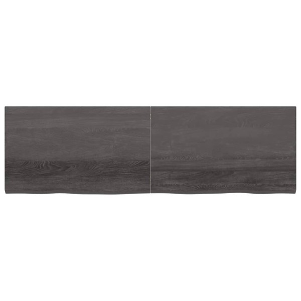 Estante pared madera roble tratada marrón oscuro 200x60x(2-4)cm Estante pared madera roble tratada marrón oscuro 200x60x(2-4)cm