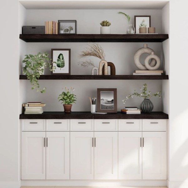 Estante pared madera roble tratada marrón oscuro 160x50x(2-6)cm