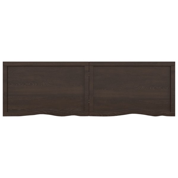 Estante pared madera roble tratada marrón oscuro 160x50x(2-6)cm