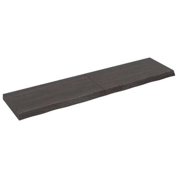Estante pared madera roble tratada marrón oscuro 160x40x(2-6)cm Estante pared madera roble tratada marrón oscuro 160x40x(2-6)cm
