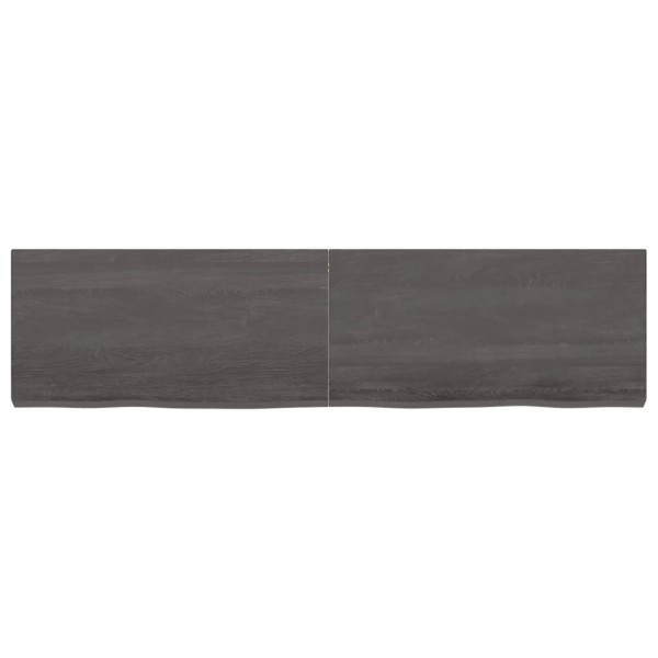Estante pared madera roble tratada marrón oscuro 160x40x(2-6)cm Estante pared madera roble tratada marrón oscuro 160x40x(2-6)cm