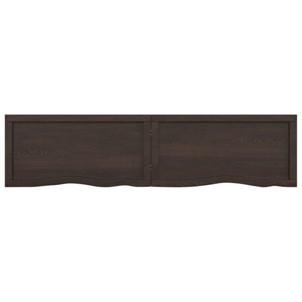 Estante pared madera roble tratada marrón oscuro 160x40x(2-6)cm Estante pared madera roble tratada marrón oscuro 160x40x(2-6)cm
