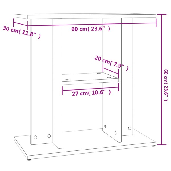 Soporte para acuario madera ingeniería gris hormigón 60x30x60cm Soporte para acuario madera ingeniería gris hormigón 60x30x60cm
