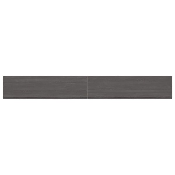 Estante pared madera roble tratada marrón oscuro 220x30x(2-4)cm Estante pared madera roble tratada marrón oscuro 220x30x(2-4)cm