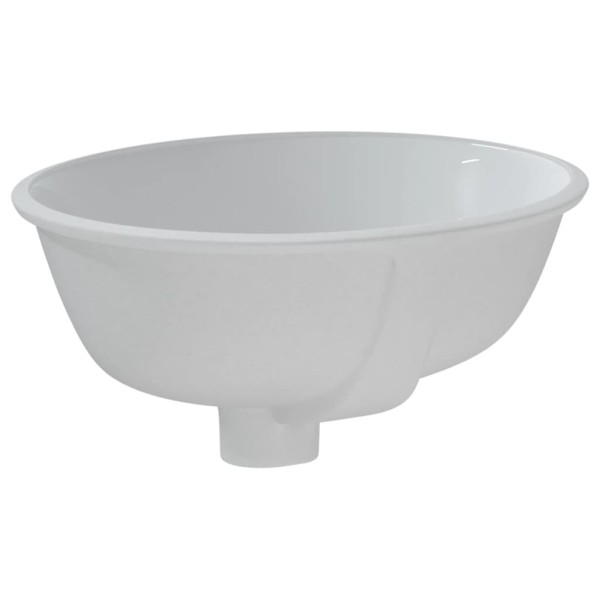 Lavabo de baño ovalado cerámica blanco 33x29x16,5 cm Lavabo de baño ovalado cerámica blanco 33x29x16,5 cm