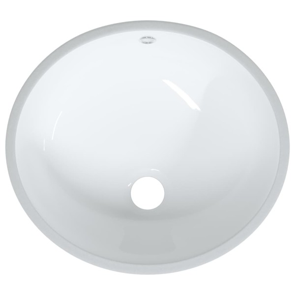 Lavabo de baño ovalado cerámica blanco 33x29x16,5 cm Lavabo de baño ovalado cerámica blanco 33x29x16,5 cm