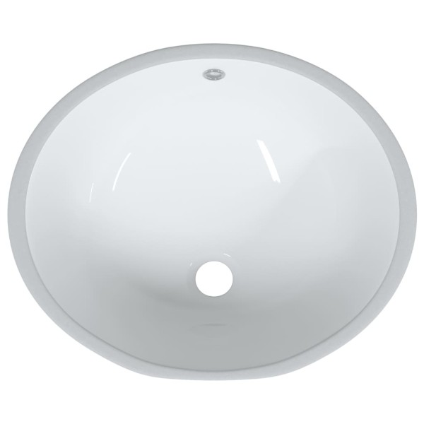 Lavabo de baño ovalado cerámica blanco 49x40,5x21 cm Lavabo de baño ovalado cerámica blanco 49x40,5x21 cm