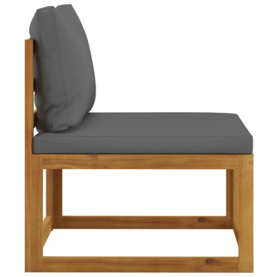 Sofá seccional central y cojín gris oscuros madera de acacia Sofá seccional central y cojín gris oscuros madera de acacia