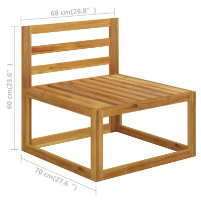 Sofá seccional central y cojín gris oscuros madera de acacia Sofá seccional central y cojín gris oscuros madera de acacia