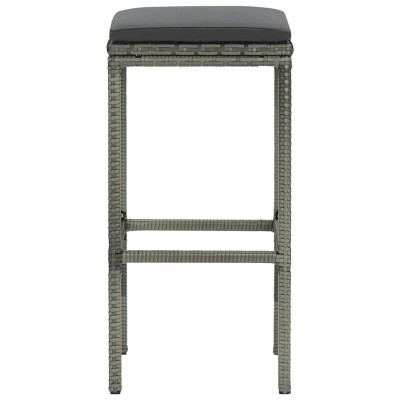 Taburetes de cocina con cojines 6 unidades ratán sintético gris Taburetes de cocina con cojines 6 unidades ratán sintético gris