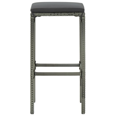 Taburetes de cocina con cojines 6 unidades ratán sintético gris Taburetes de cocina con cojines 6 unidades ratán sintético gris