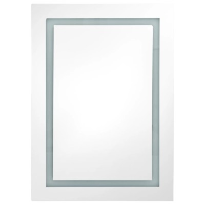 Armario de baño con espejo y LED blanco y roble 50x13x70 cm Armario de baño con espejo y LED blanco y roble 50x13x70 cm