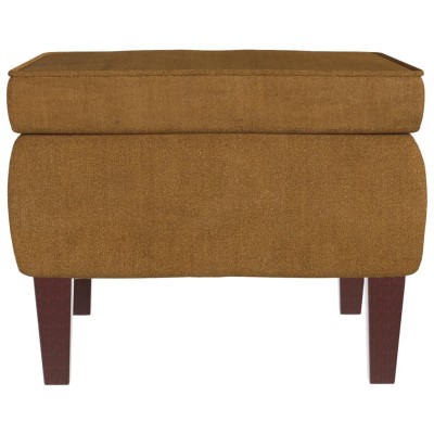 Taburete con patas de madera terciopelo marrón Taburete con patas de madera terciopelo marrón