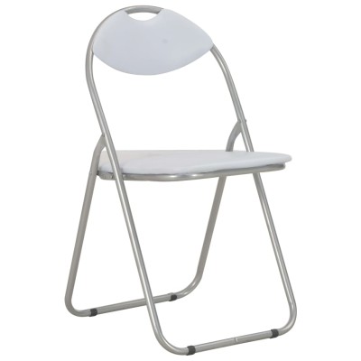 Sillas de comedor plegables 6 unidades cuero sintético blanco Sillas de comedor plegables 6 unidades cuero sintético blanco