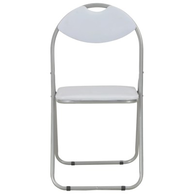 Sillas de comedor plegables 6 unidades cuero sintético blanco Sillas de comedor plegables 6 unidades cuero sintético blanco