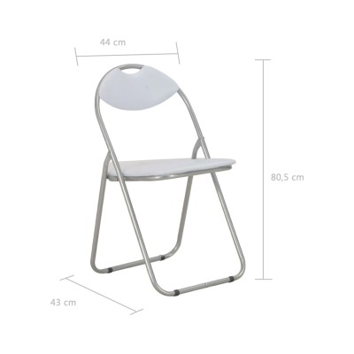 Sillas de comedor plegables 6 unidades cuero sintético blanco Sillas de comedor plegables 6 unidades cuero sintético blanco