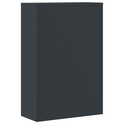 Armario archivador de acero gris antracita y rojo 90x40x140 cm Armario archivador de acero gris antracita y rojo 90x40x140 cm