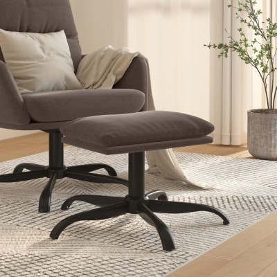 Reposapiés tela de microfibra gris oscuro 60x60x36 cm Reposapiés tela de microfibra gris oscuro 60x60x36 cm