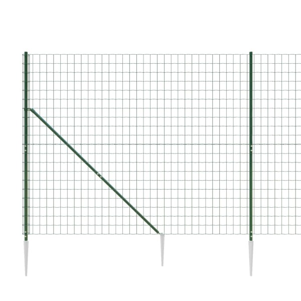 Cerca de alambre con pinchos de anclaje verde 2,2x10 m