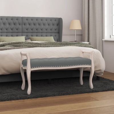 Banco de tela gris oscuro 110x45x60 cm Banco de tela gris oscuro 110x45x60 cm