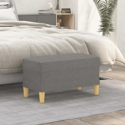 Banco de tela gris oscuro 70x35x41 cm Banco de tela gris oscuro 70x35x41 cm
