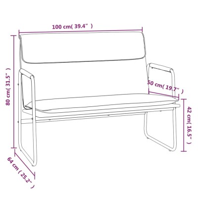 Banco de tela gris claro 100x64x80 cm