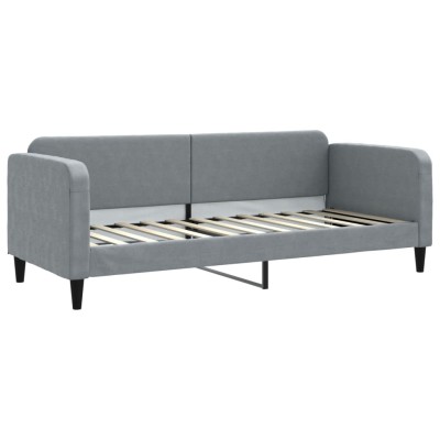 Sofá cama tela gris claro 80x200 cm