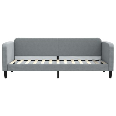 Sofá cama tela gris claro 80x200 cm