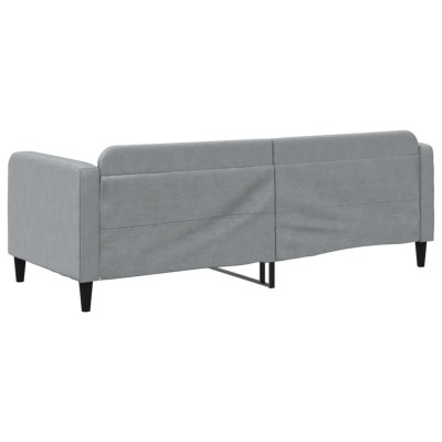 Sofá cama tela gris claro 80x200 cm