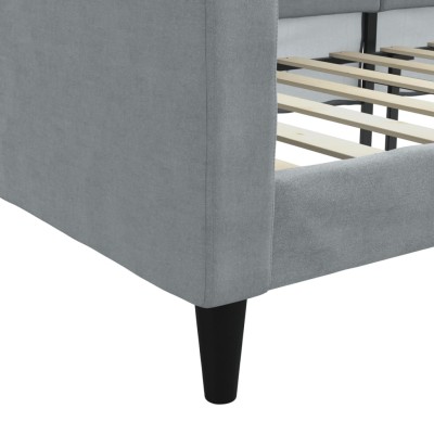 Sofá cama tela gris claro 80x200 cm