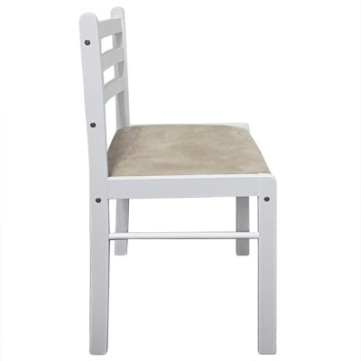 Sillas de comedor 4 uds madera maciza caucho terciopelo blanco Sillas de comedor 4 uds madera maciza caucho terciopelo blanco