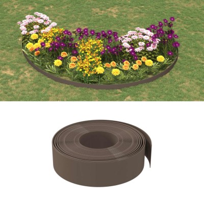 Borduras de jardín 3 uds polietileno marrón 10 m 15 cm Borduras de jardín 3 uds polietileno marrón 10 m 15 cm