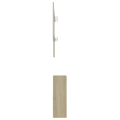 Mueble de entrada contrachapada blanco y roble 100x25x76,5 cm Mueble de entrada contrachapada blanco y roble 100x25x76,5 cm